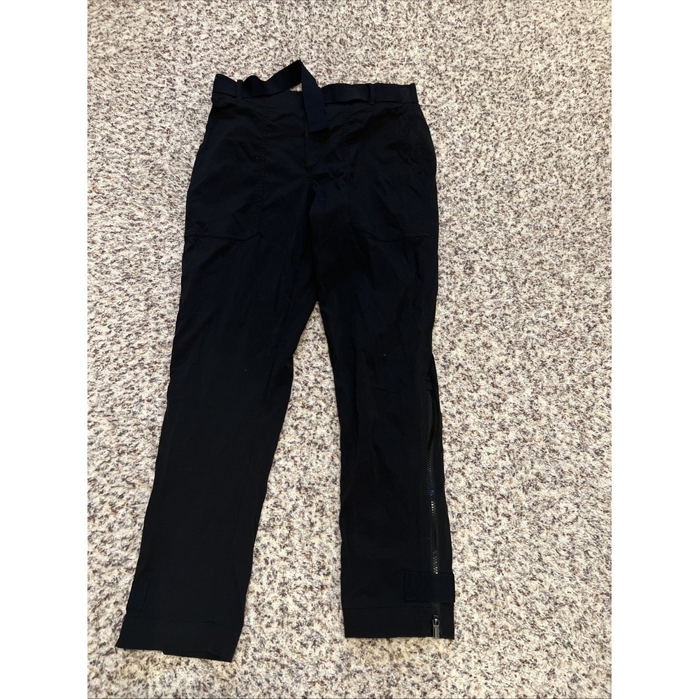 ATHLETA Pants Womens 4 Black Trekkie Ripstop Stretch Ankle Zip Belted Hiking